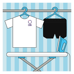 Чёрный низ, белый верх.